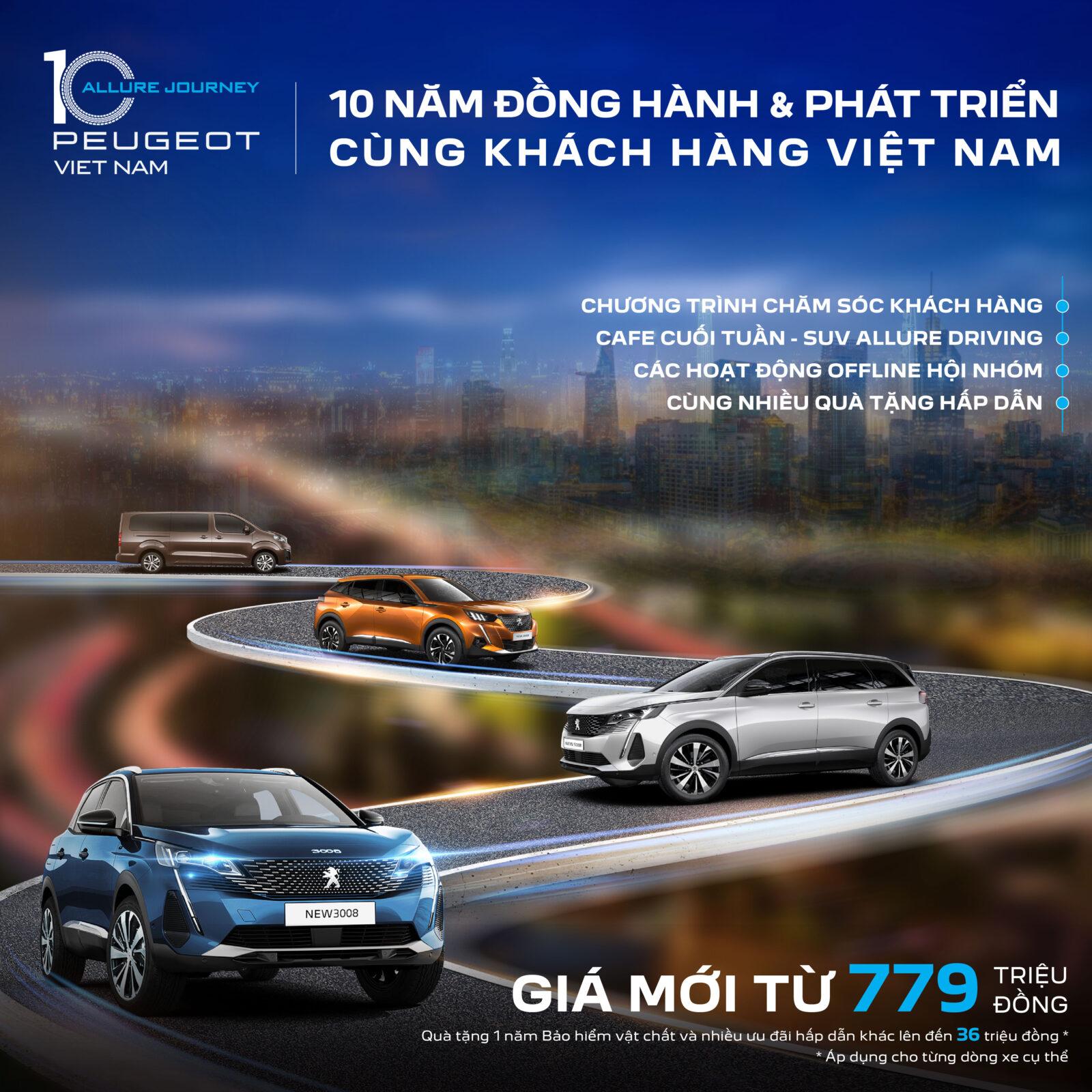 Peugeot 10 nam Facebook Post 01 PEUGEOT TRIỂN KHAI CHƯƠNG TRÌNH TRI ÂN KHÁCH HÀNG THÁNG 3